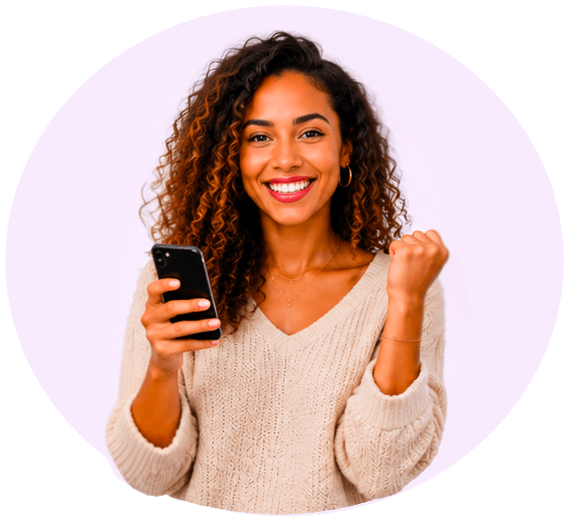 Illustration d'une créatrice indépendante avec son smartphone